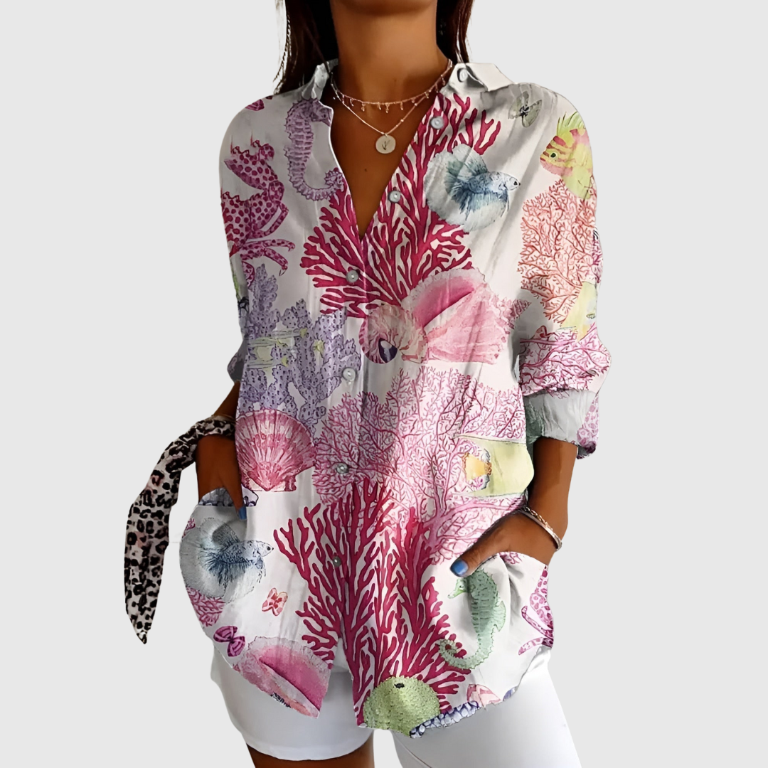 Frieda | Korallen-Bluse