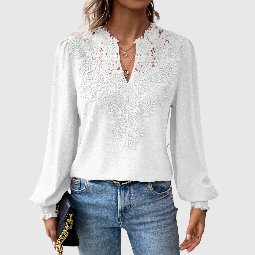 Elisabeth | Zeitlose Spitzenbluse mit edlen Details