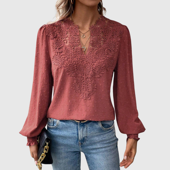 Elisabeth | Zeitlose Spitzenbluse mit edlen Details