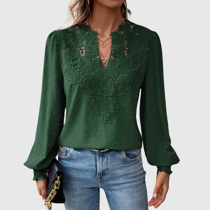 Elisabeth | Zeitlose Spitzenbluse mit edlen Details