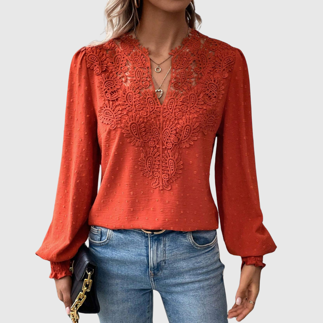 Elisabeth | Zeitlose Spitzenbluse mit edlen Details