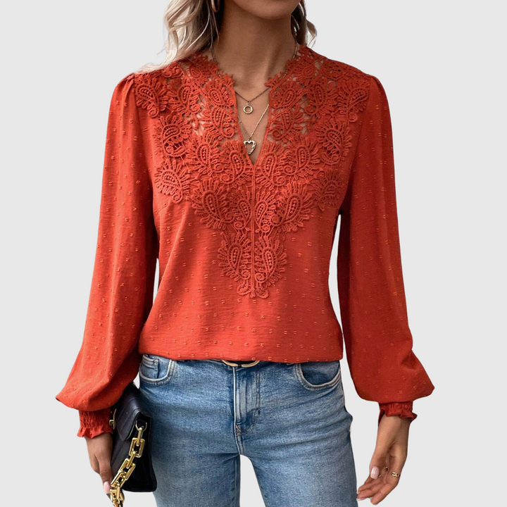 Elisabeth | Zeitlose Spitzenbluse mit edlen Details