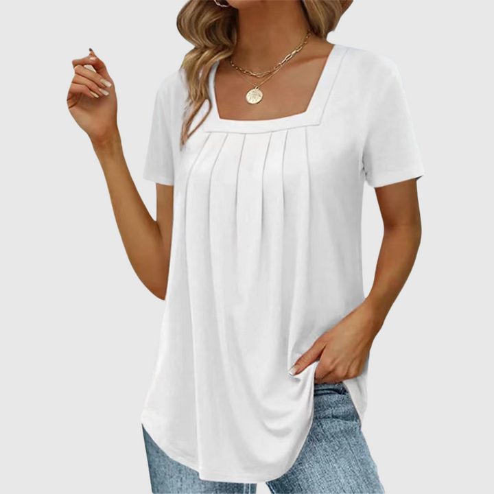 Chloe | Elegantes Faltenshirt aus Premiumstoff