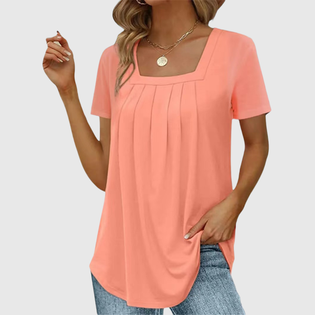 Chloe | Elegantes Faltenshirt aus Premiumstoff