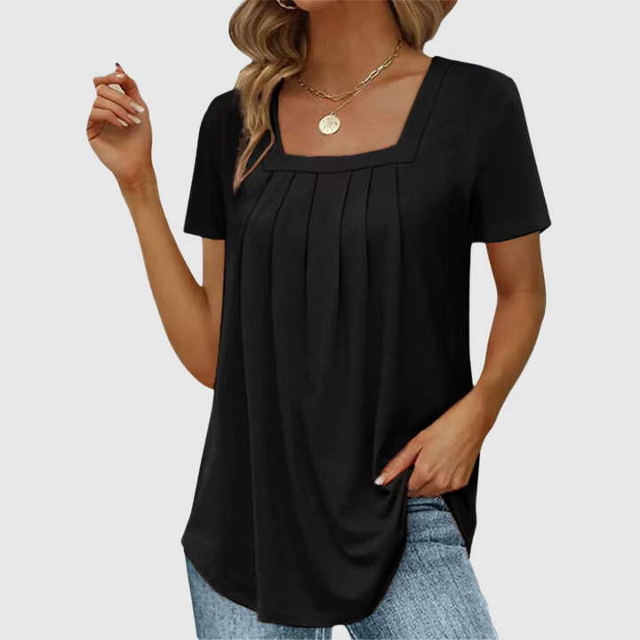 Chloe | Elegantes Faltenshirt aus Premiumstoff