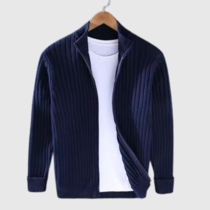 Nathan | Strickpullover mit Reißverschluss aus Premium-Material