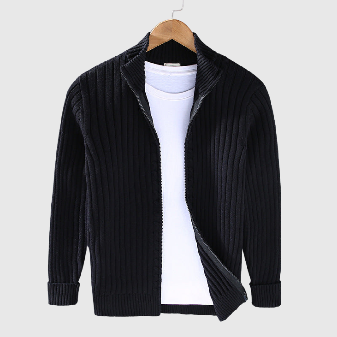 Nathan | Strickpullover mit Reißverschluss aus Premium-Material