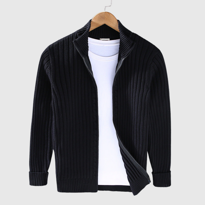 Nathan | Strickpullover mit Reißverschluss aus Premium-Material