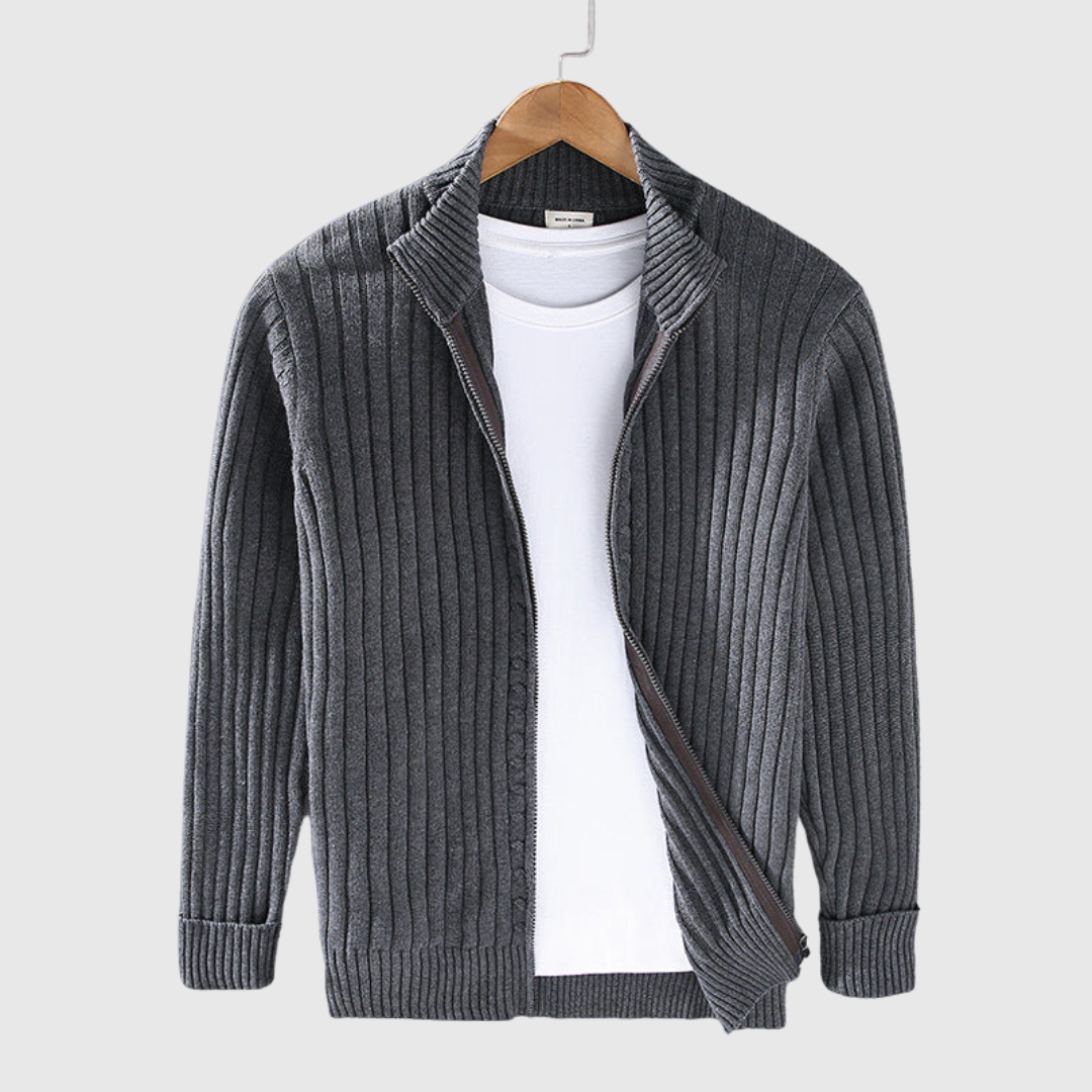 Nathan | Strickpullover mit Reißverschluss aus Premium-Material