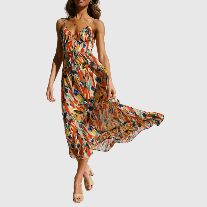 Cristina | Trägerkleid aus fließendem Sommerstoff