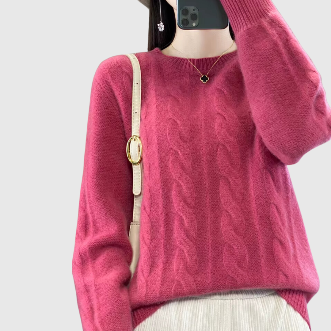Greta | Kuscheliger Zopfpullover aus Premium-Strick