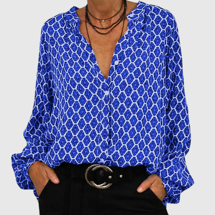 Emily | Elegante V-Ausschnitt Bluse mit Premium-Design