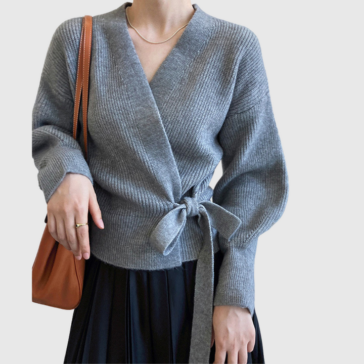 Ingrid | Eleganter Cardigan mit Knoten aus Premium Material