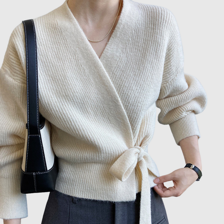 Ingrid | Eleganter Cardigan mit Knoten aus Premium Material