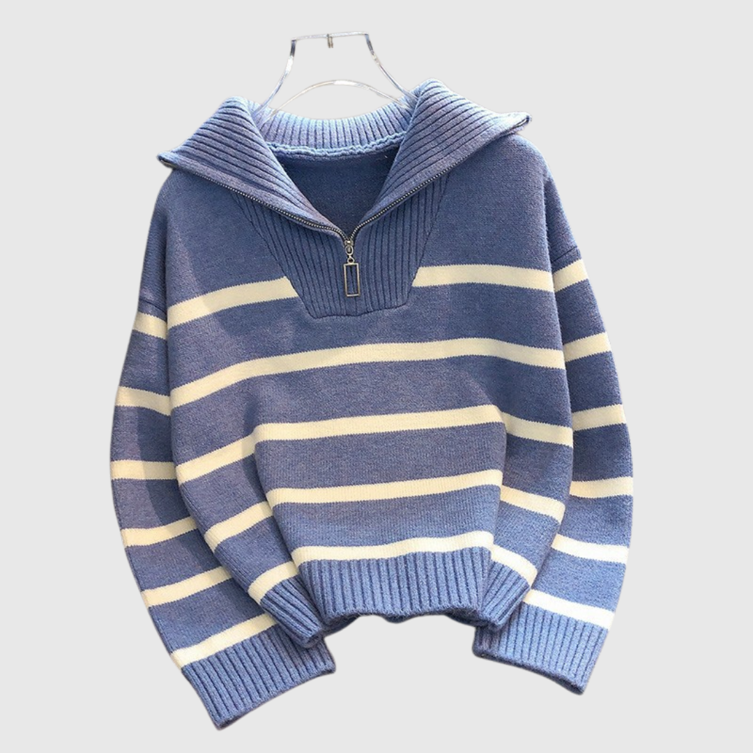 Agnès | Eleganter Streifen Cardigan Premium Material