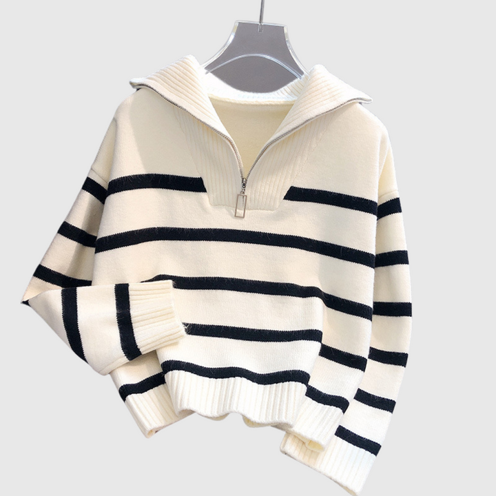 Agnès | Eleganter Streifen Cardigan Premium Material