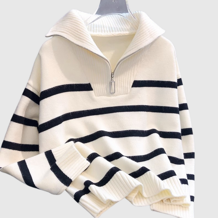 Agnès | Eleganter Streifen Cardigan Premium Material